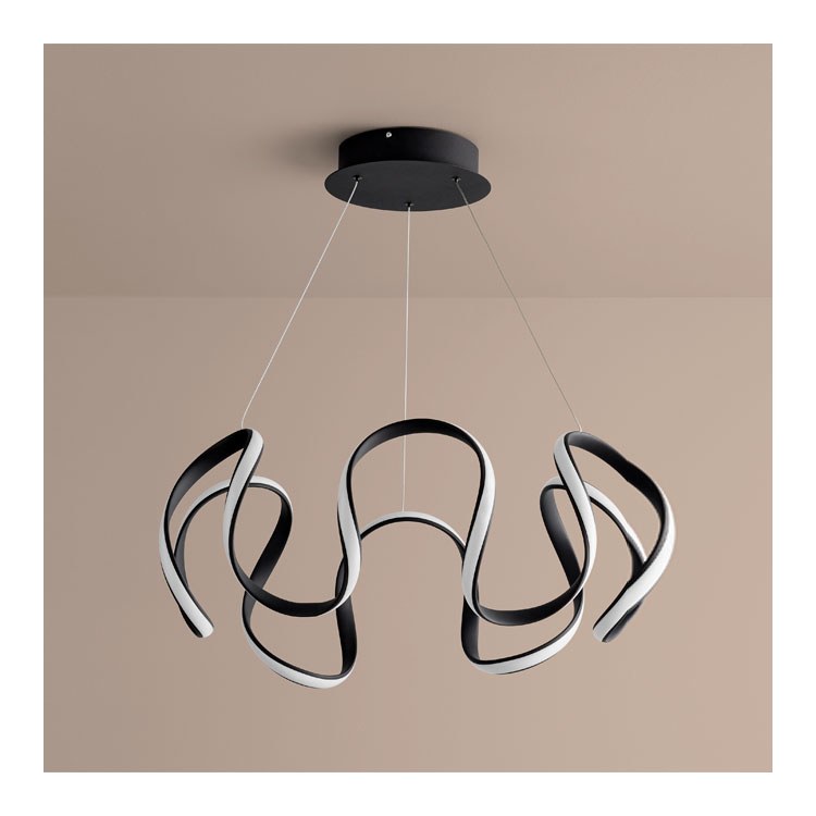 Cirro Single-Light 28″ Chandelier – Black