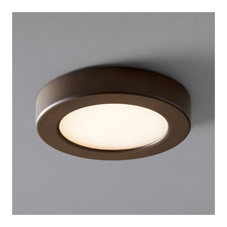 Elite Single-Light 5.5" LED Flush Mount Ceiling Fixture - Oiled Bronze - Image 1
