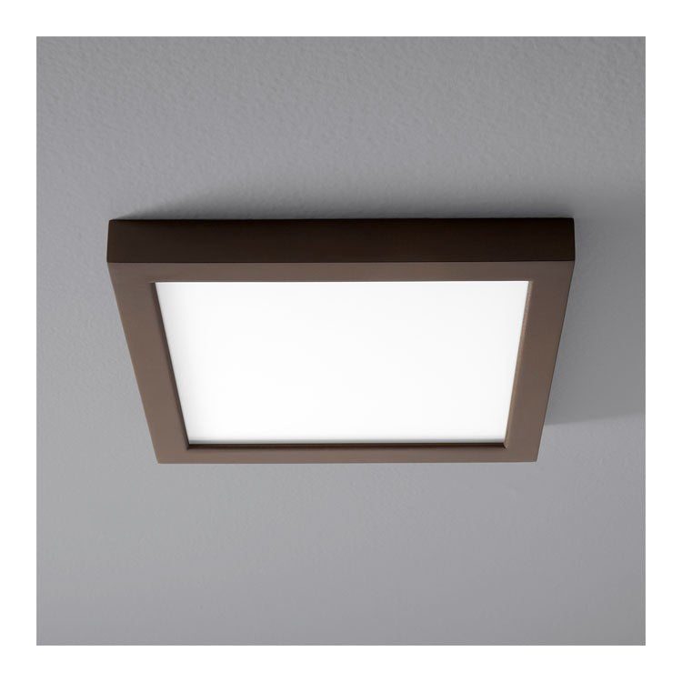 Altair Single-Light 9" LED Square Flush Mount Ceiling Fixture - Oiled Bronze - Image 1