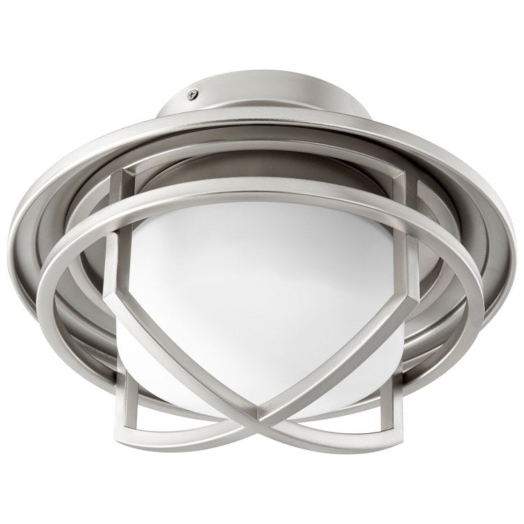 Fleet Single-Light LED Ceiling Fan Cage Light Kit – Satin Nickel