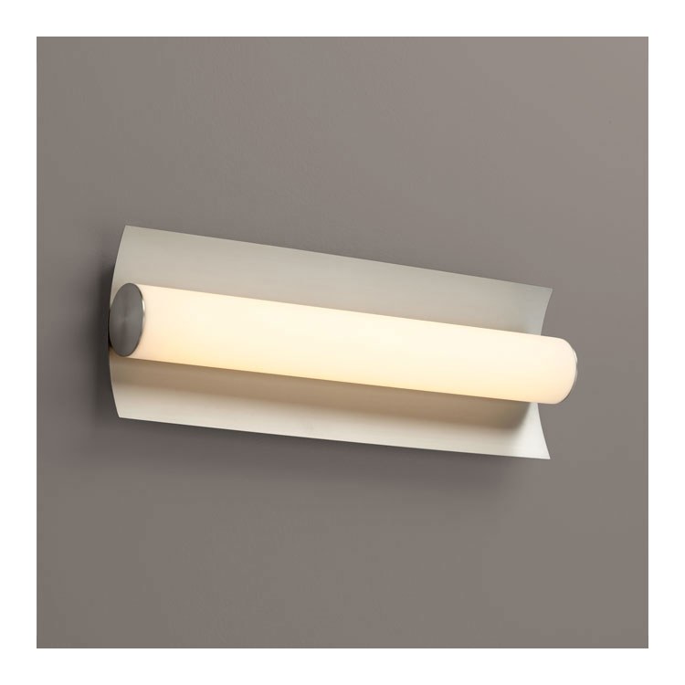 Wave Single-Light 18" LED Bathroom Vanity Fixture - Satin Nickel - Image 1