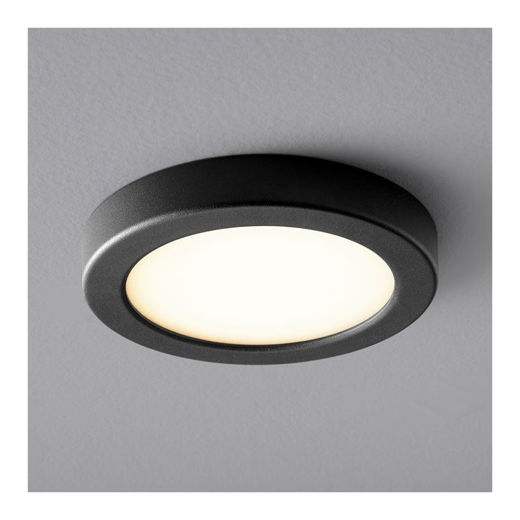 Elite Single-Light 7" LED Flush Mount Ceiling Fixture - Black - Image 1