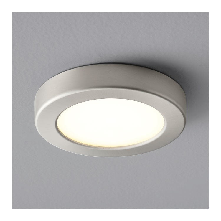 Elite Single-Light 5.5" LED Flush Mount Ceiling Fixture - Satin Nickel - Image 1