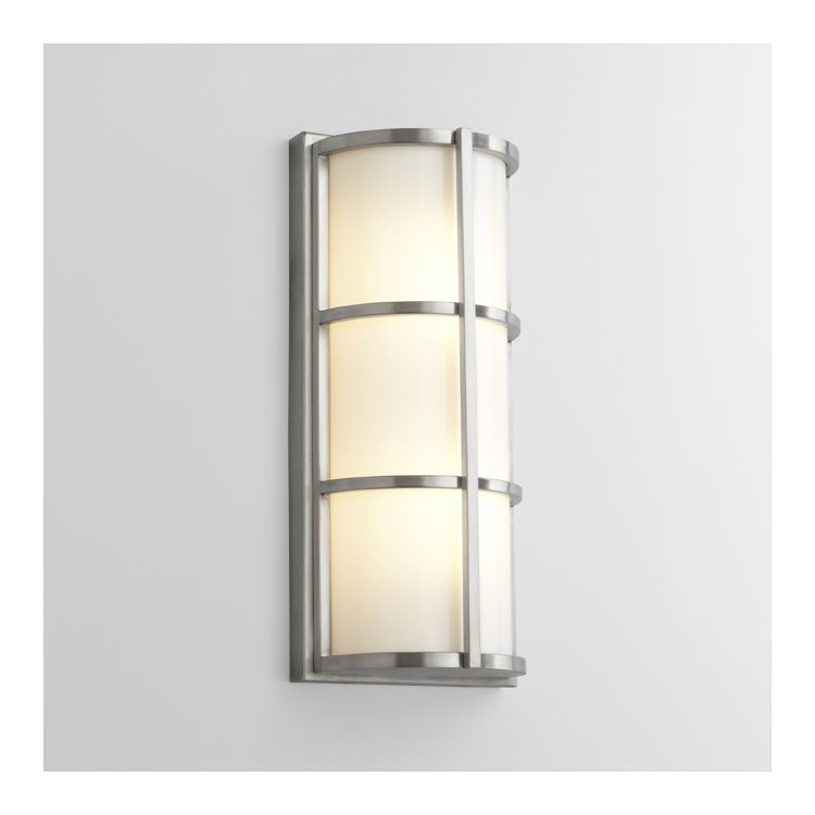 Leda Single-Light LED Outdoor Wall Sconce - Satin Nickel - Image 1