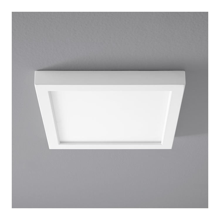Altair Single-Light 9" LED Square Flush Mount Ceiling Fixture - White - Image 1