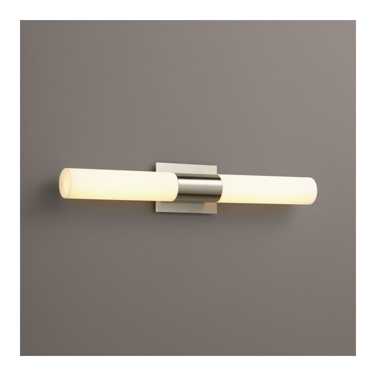Magneta Two-Light LED Bathroom Vanity Fixture with Acrylic Shades - Satin Nickel - Image 1