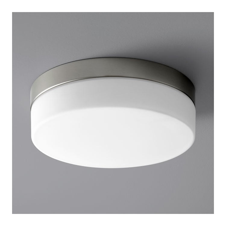 Zuri Single-Light 11.25" LED Flush Mount Ceiling Fixture - Satin Nickel - Image 1