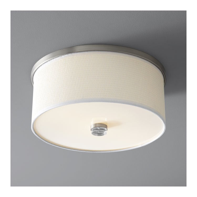 Echo Two-Light LED Flush Mount Ceiling Fixture - Satin Nickel - Image 1