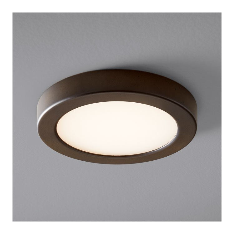Elite Single-Light 7" LED Flush Mount Ceiling Fixture - Oiled Bronze - Image 1