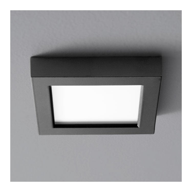 Altair Single-Light 5" LED Square Flush Mount Ceiling Fixture - Black - Image 1