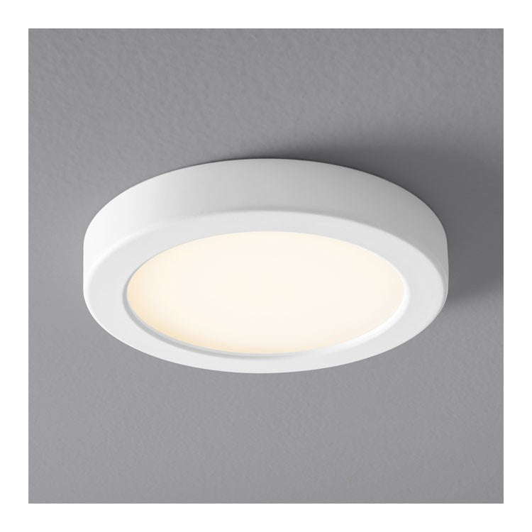 Elite Single-Light 7" LED Flush Mount Ceiling Fixture - White - Image 1