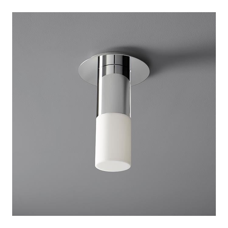 Pilar Single-Light Small LED Flush Mount Ceiling Fixture with Acrylic Shade - Polished Chrome - Image 1