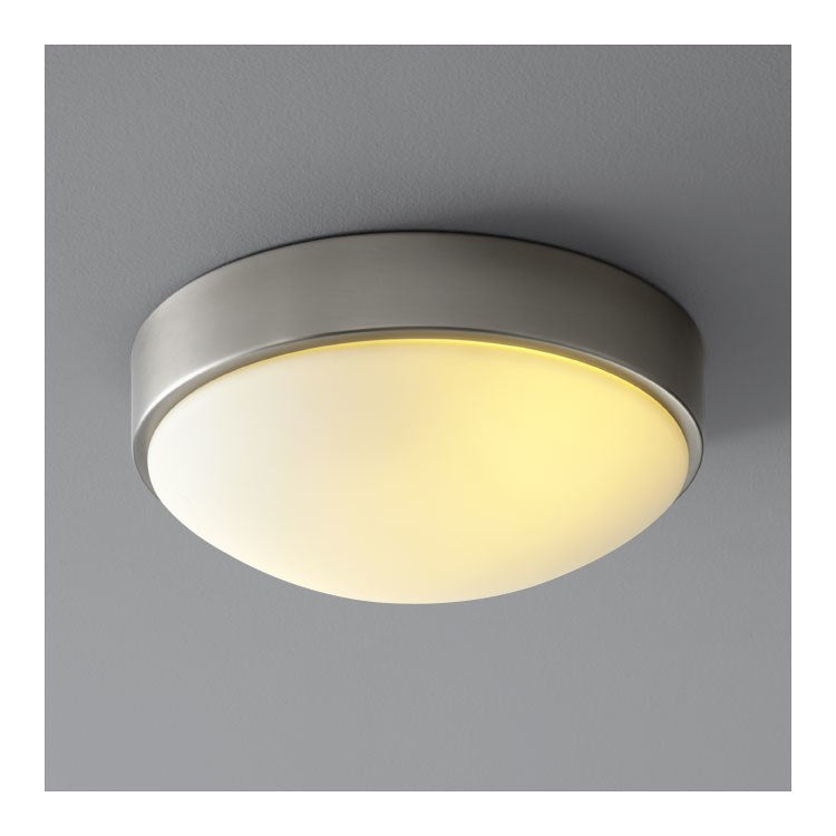 Journey Single-Light 11" Flush Mount Ceiling Fixture with Glass Shade - Satin Nickel - Image 1