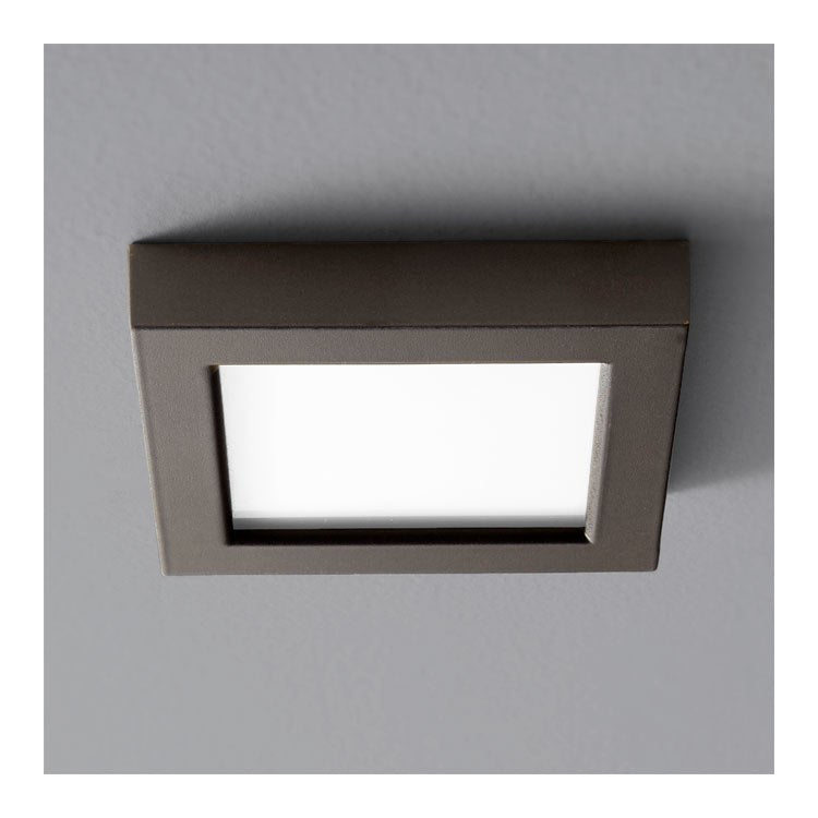 Altair Single-Light 5″ LED Square Flush Mount Ceiling Fixture – Oiled Bronze