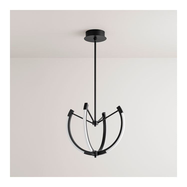 Utopia Four-Light 21″ LED Chandelier – Black