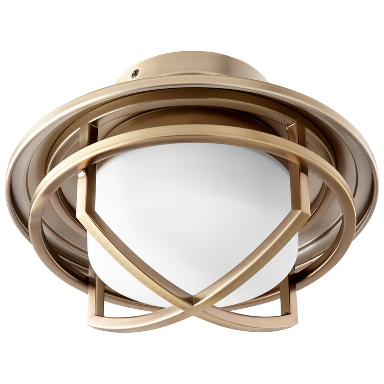Fleet Single-Light LED Ceiling Fan Cage Light Kit - Aged Brass - Image 1