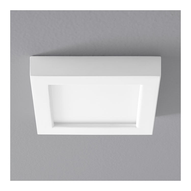 Altair Single-Light 5" LED Square Flush Mount Ceiling Fixture - White - Image 1