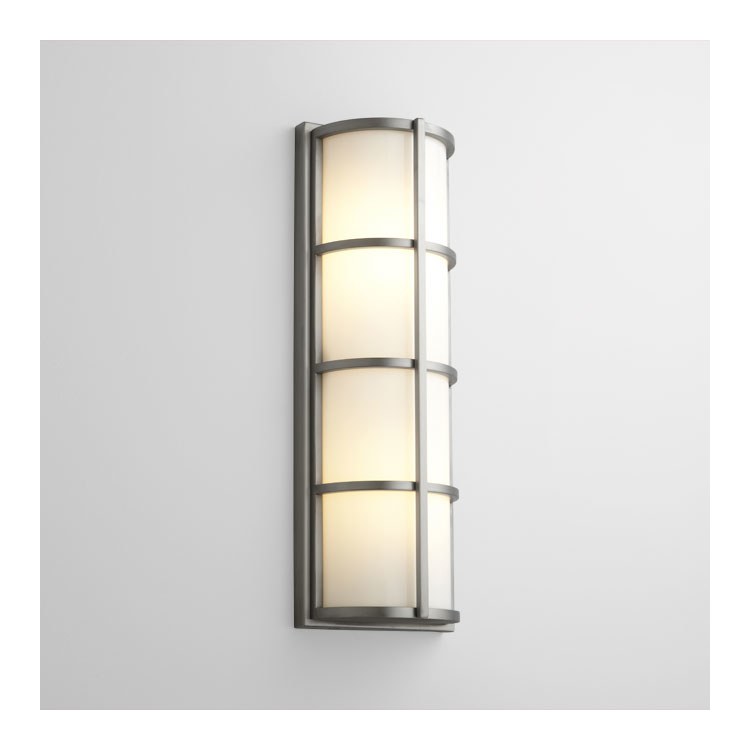Leda Two-Light LED Outdoor Wall Sconce – Satin Nickel