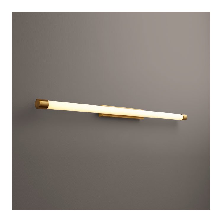 Zenith Two-Light LED Bathroom Vanity Fixture - Aged Brass - Image 1