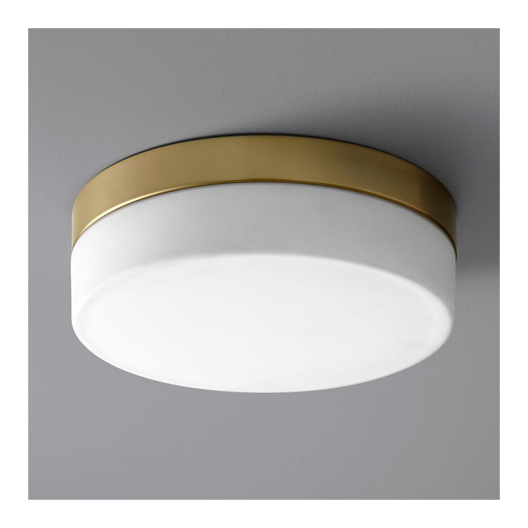 Zuri Single-Light 11.25" LED Flush Mount Ceiling Fixture - Aged Brass - Image 1