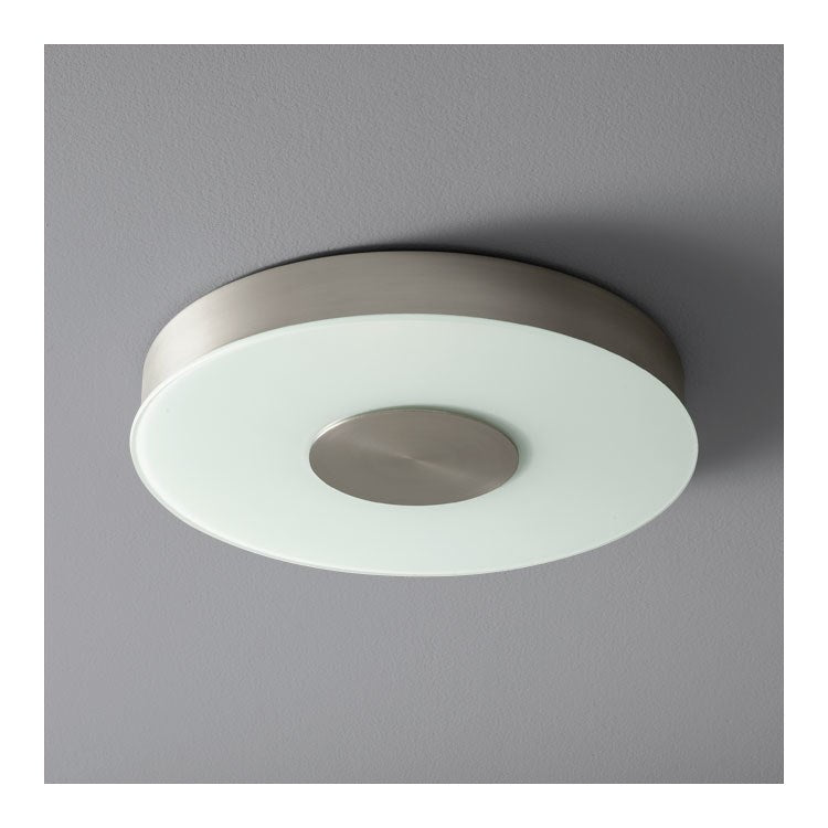 Dione Single-Light 15" Flush Mount Ceiling Fixture - Satin Nickel - Image 1