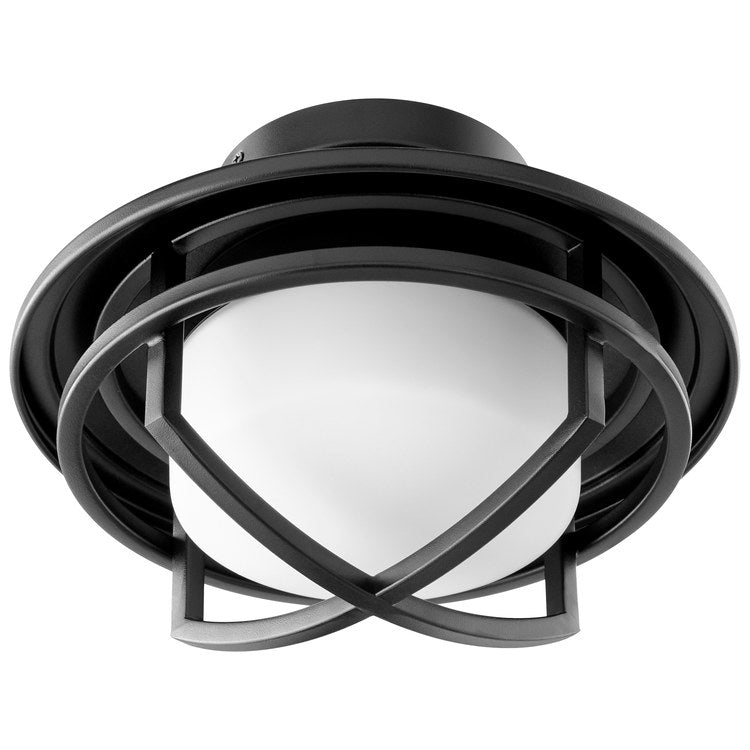 Fleet Single-Light LED Ceiling Fan Cage Light Kit – Black