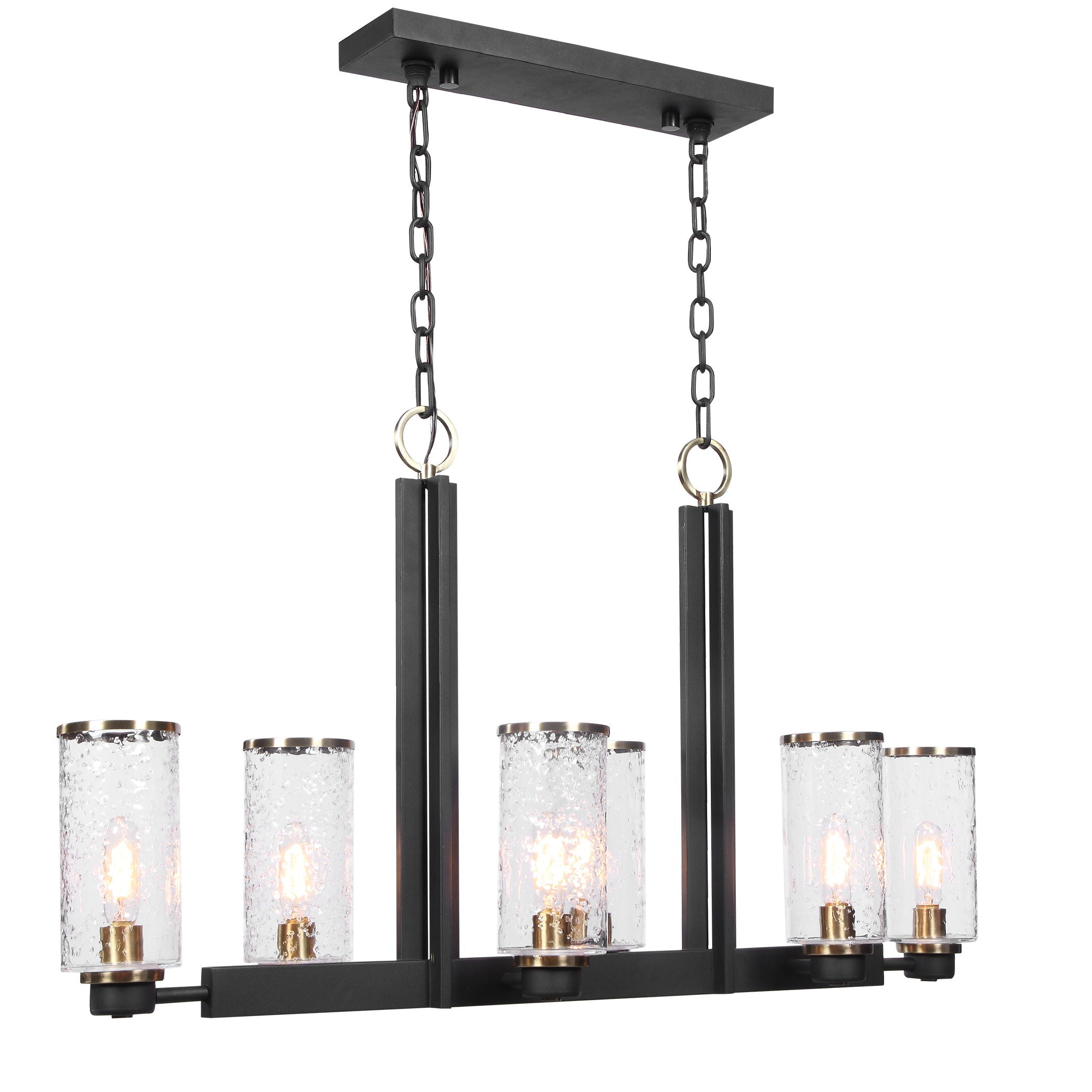 Jarsdel - 6 Light Industrial Island Light - Black - Image 3