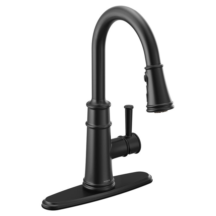 Kitchen Faucet Belfield Lever ADA CALGreen Matte Black Pull Down High Arc 360 DEG Swivel 1/3 Hole PowerBoost 1.5 Gallons per Minute - Image 2