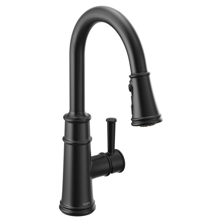 Kitchen Faucet Belfield Lever ADA CALGreen Matte Black Pull Down High Arc 360 DEG Swivel 1/3 Hole PowerBoost 1.5 Gallons per Minute - Image 1