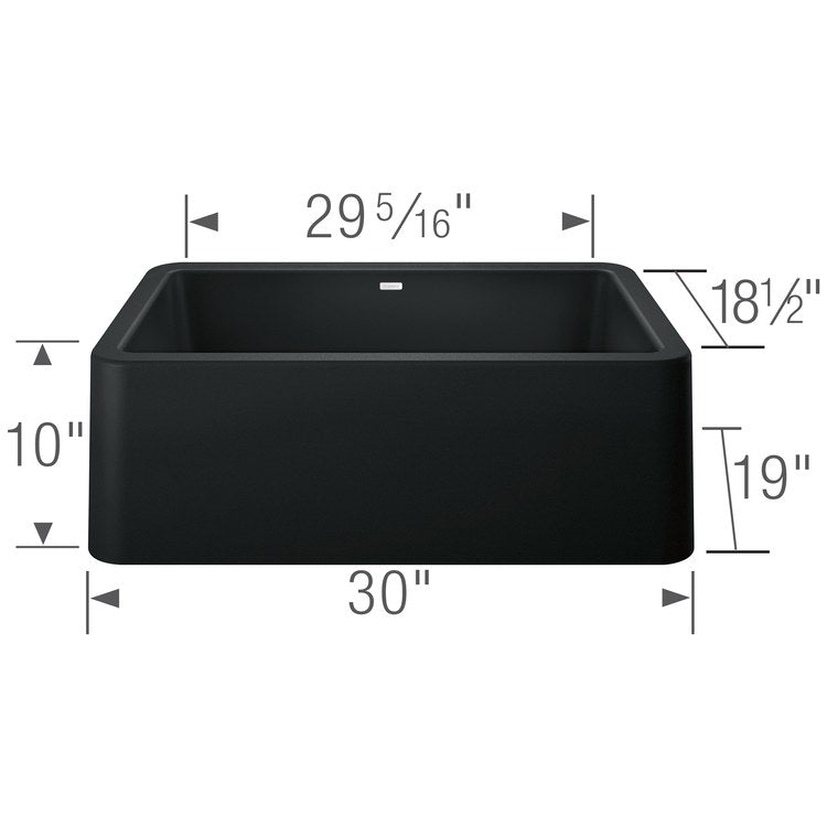 Kitchen Sink Ikon 30 x 19 Inch Single Bowl Apron Front Coal Black Farmhouse - Image 2
