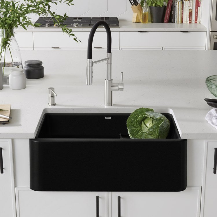 Kitchen Sink Ikon 30 x 19 Inch Single Bowl Apron Front Coal Black Farmhouse - Image 3