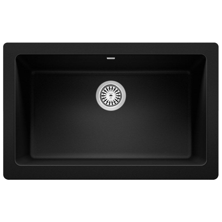 Kitchen Sink Vintera 30 x 19 Inch Single Bowl Coal Black Apron Front Rectangle - Image 1