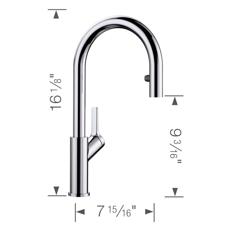Kitchen Faucet Urbena 1 Lever CALGreen Chrome Pull Down 2 Function Gooseneck 360 DEG Swivel 1 Hole 1.5 Gallons per Minute - Image 2