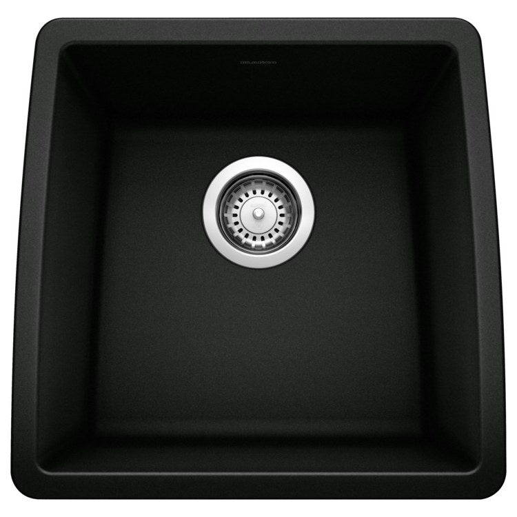 Bar Sink Performa 17 x 18 Inch Single Bowl Coal Black Undermount - Image 1