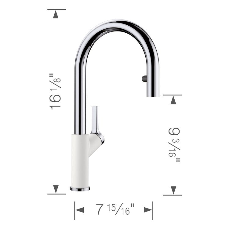 Kitchen Faucet Urbena 1 Lever CALGreen White Pull Down 2 Function Gooseneck 360 DEG Swivel 1 Hole 1.5 Gallons per Minute - Image 2
