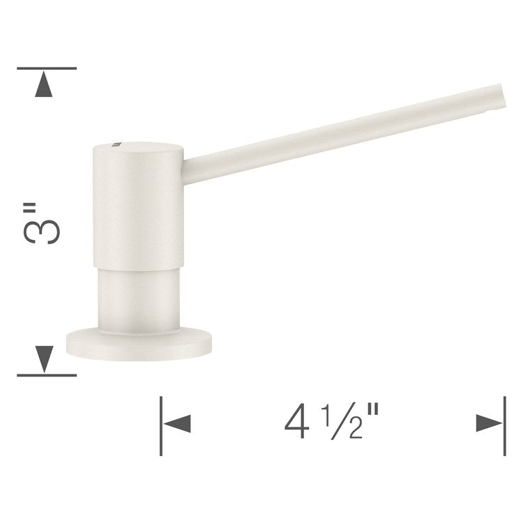 Soap Dispenser Torre White Deck Mount Plastic Brass Pump 10 Fluid Ounce - Image 2