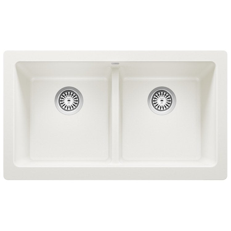 Kitchen Sink Vintera 33 x 19 Inch Double Bowl White Apron Front Rectangle - Image 1