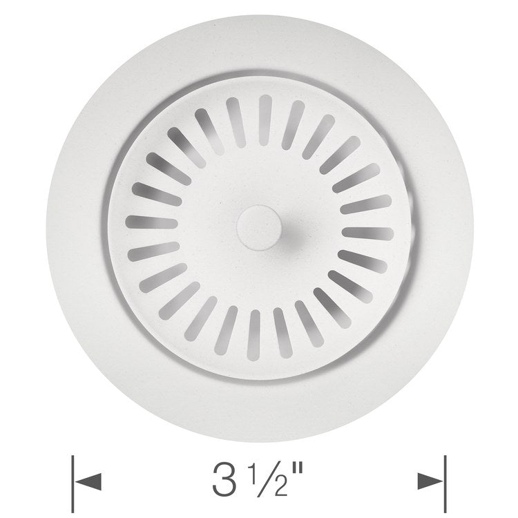 Disposal Flange Decorative White 3-1/2 Inch Stainless Steel for Drains with 3-1/2 Inch Connection 4-1/2 Inch - Image 2