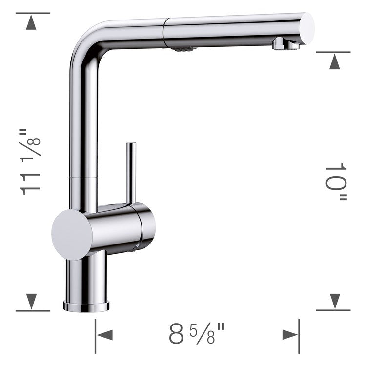 Kitchen Faucet Linus 1 Lever CALGreen Chrome Pull-Out 2 Function 160 DEG Swivel 1 Hole 1.5 Gallons per Minute - Image 2