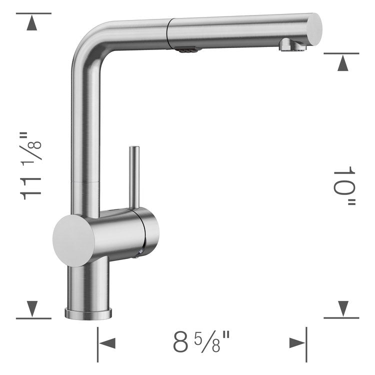 Kitchen Faucet Linus 1 Lever CALGreen Stainless Steel Pull-Out 2 Function 160 DEG Swivel 1 Hole 1.5 Gallons per Minute - Image 2