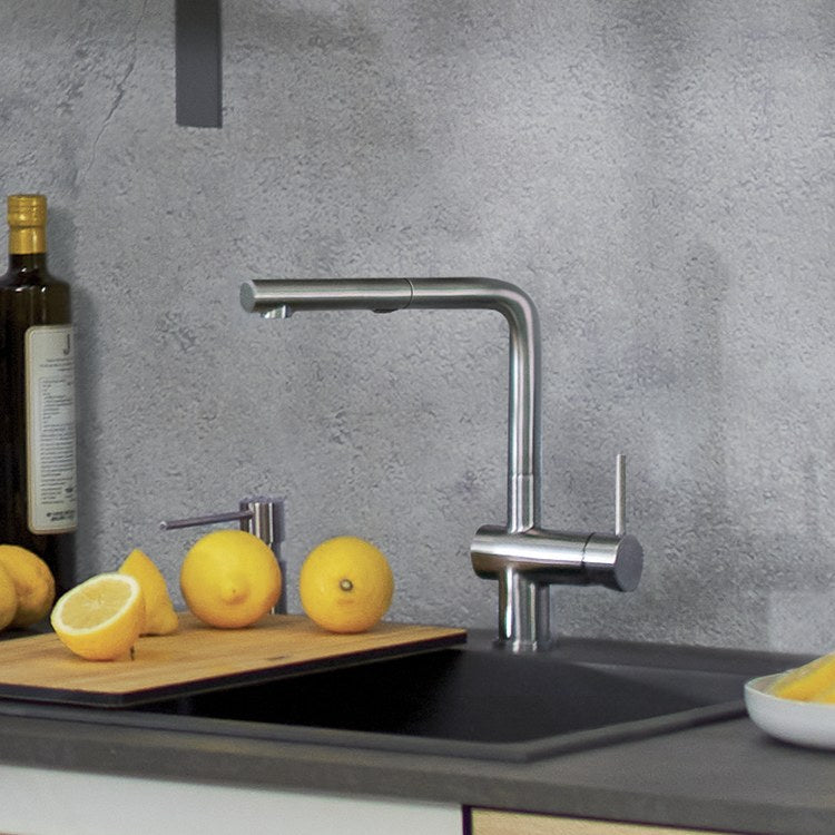 Kitchen Faucet Linus 1 Lever CALGreen Stainless Steel Pull-Out 2 Function 160 DEG Swivel 1 Hole 1.5 Gallons per Minute - Image 3