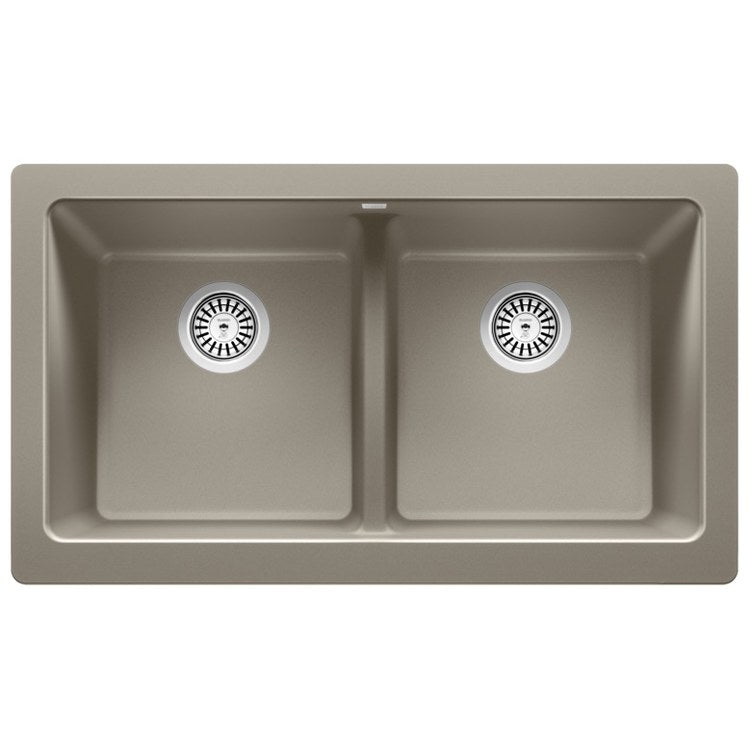 Kitchen Sink Vintera 33 x 19 Inch Double Bowl Truffle Apron Front Rectangle - Image 1
