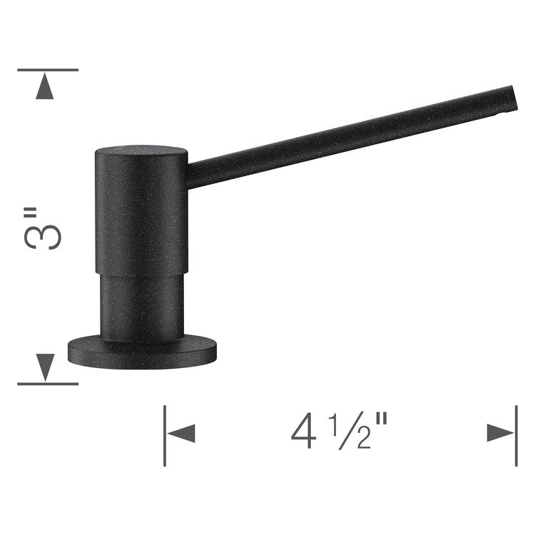 Soap Dispenser Torre Anthracite Deck Mount Plastic Brass Pump 10 Fluid Ounce - Image 2