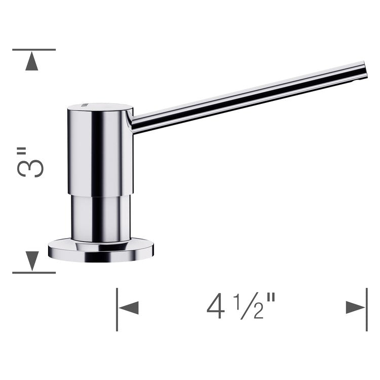 Soap Dispenser Torre Polished Chrome Deck Mount Plastic Brass Pump 10 Fluid Ounce - Image 2