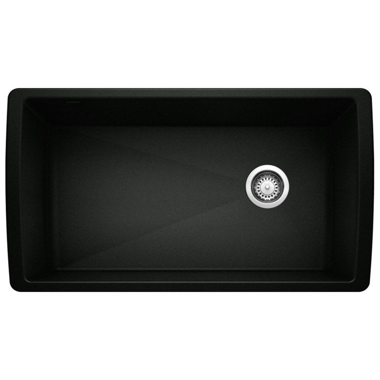 Kitchen Sink Diamond 34 x 19 Inch Single Bowl Super Single Coal Black Undermount - Image 1