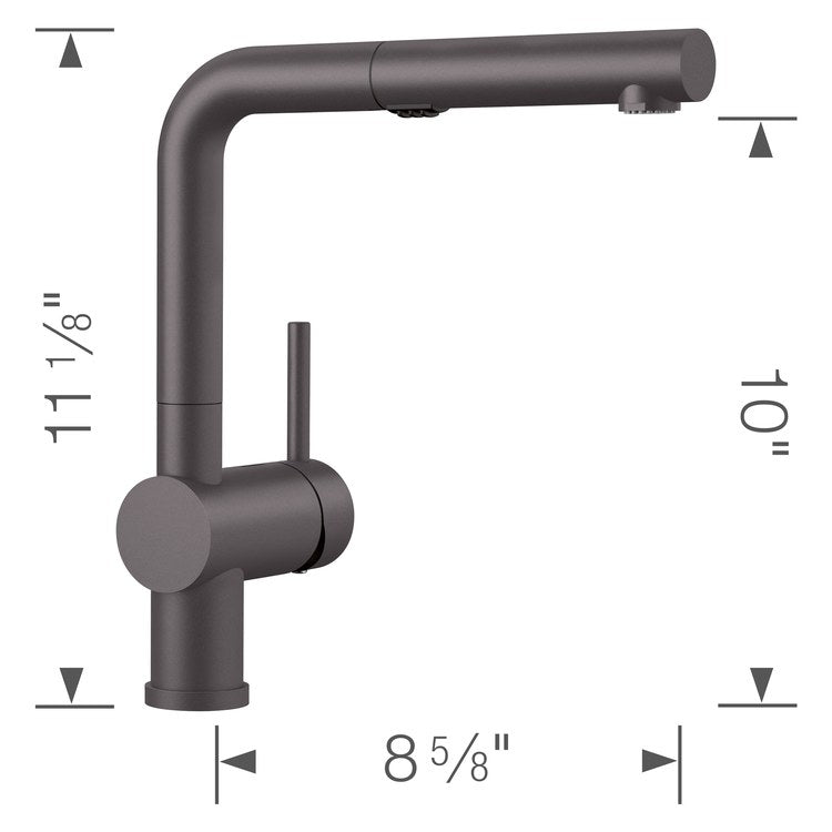 Kitchen Faucet Linus 1 Lever CALGreen Cinder Pull-Out 2 Function 160 DEG Swivel 1 Hole 1.5 Gallons per Minute - Image 2