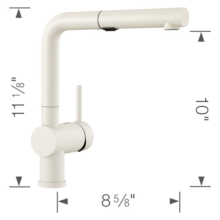 Kitchen Faucet Linus 1 Lever CALGreen White Pull-Out 2 Function 160 DEG Swivel 1 Hole 1.5 Gallons per Minute - Image 2