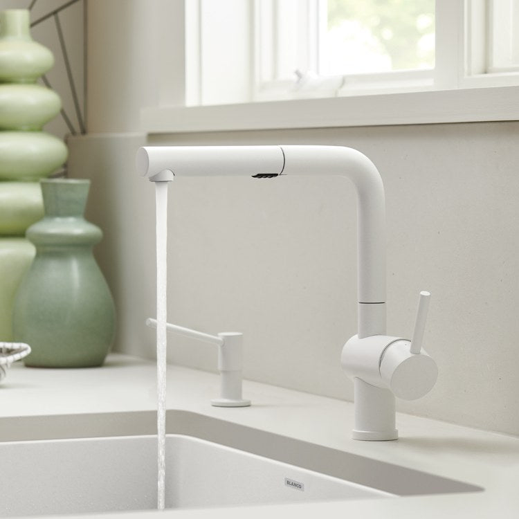 Kitchen Faucet Linus 1 Lever CALGreen White Pull-Out 2 Function 160 DEG Swivel 1 Hole 1.5 Gallons per Minute - Image 3