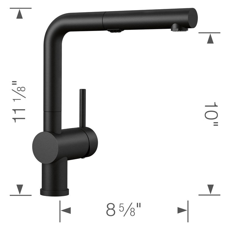 Kitchen Faucet Linus 1 Lever CALGreen Coal Black Pull-Out 2 Function 160 DEG Swivel 1 Hole 1.5 Gallons per Minute - Image 2
