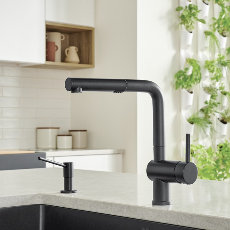 Kitchen Faucet Linus 1 Lever CALGreen Coal Black Pull-Out 2 Function 160 DEG Swivel 1 Hole 1.5 Gallons per Minute - Image 3